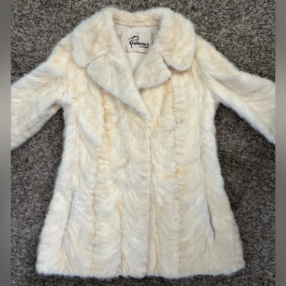 Vintage Cream Mink Fur Coat
